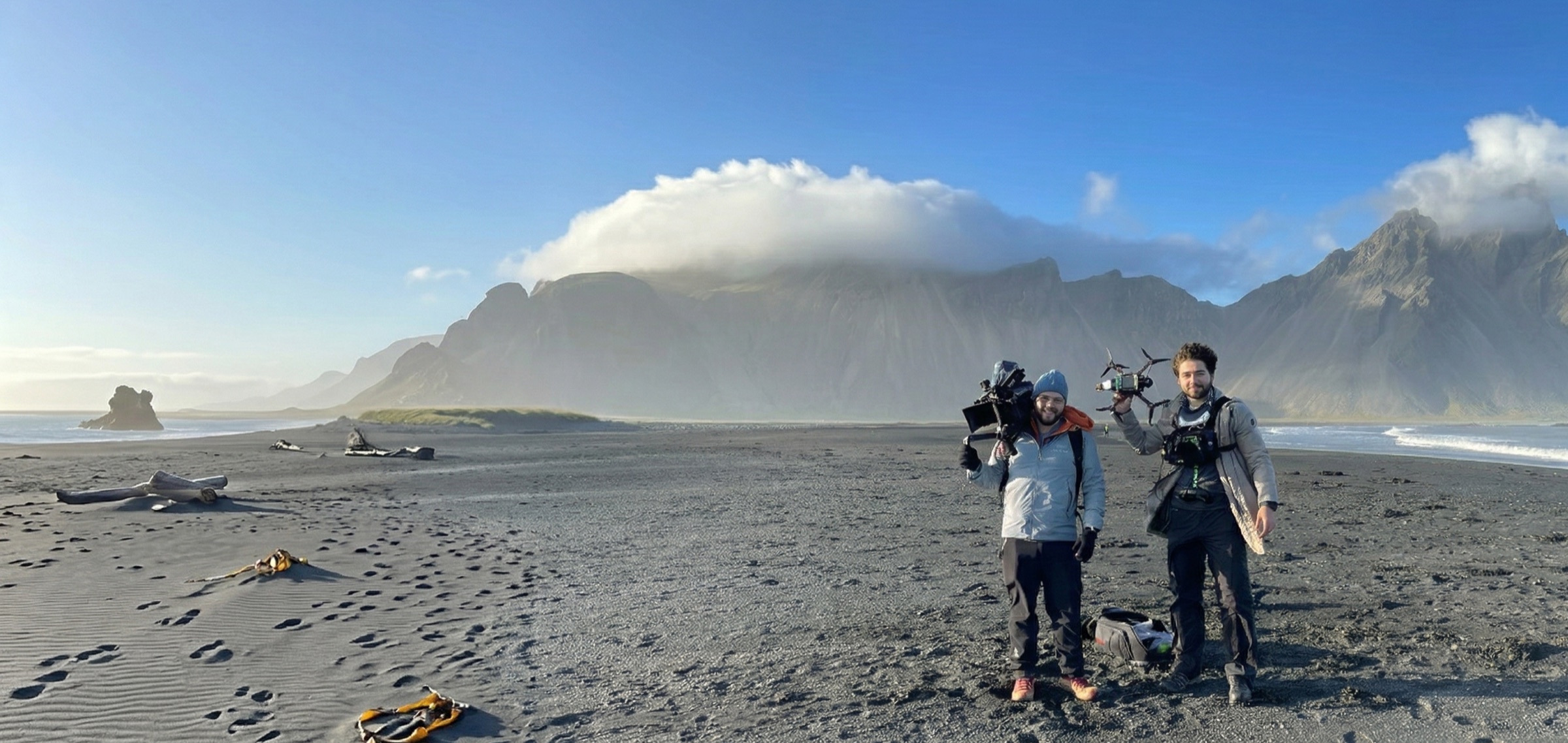 Drone crew on location